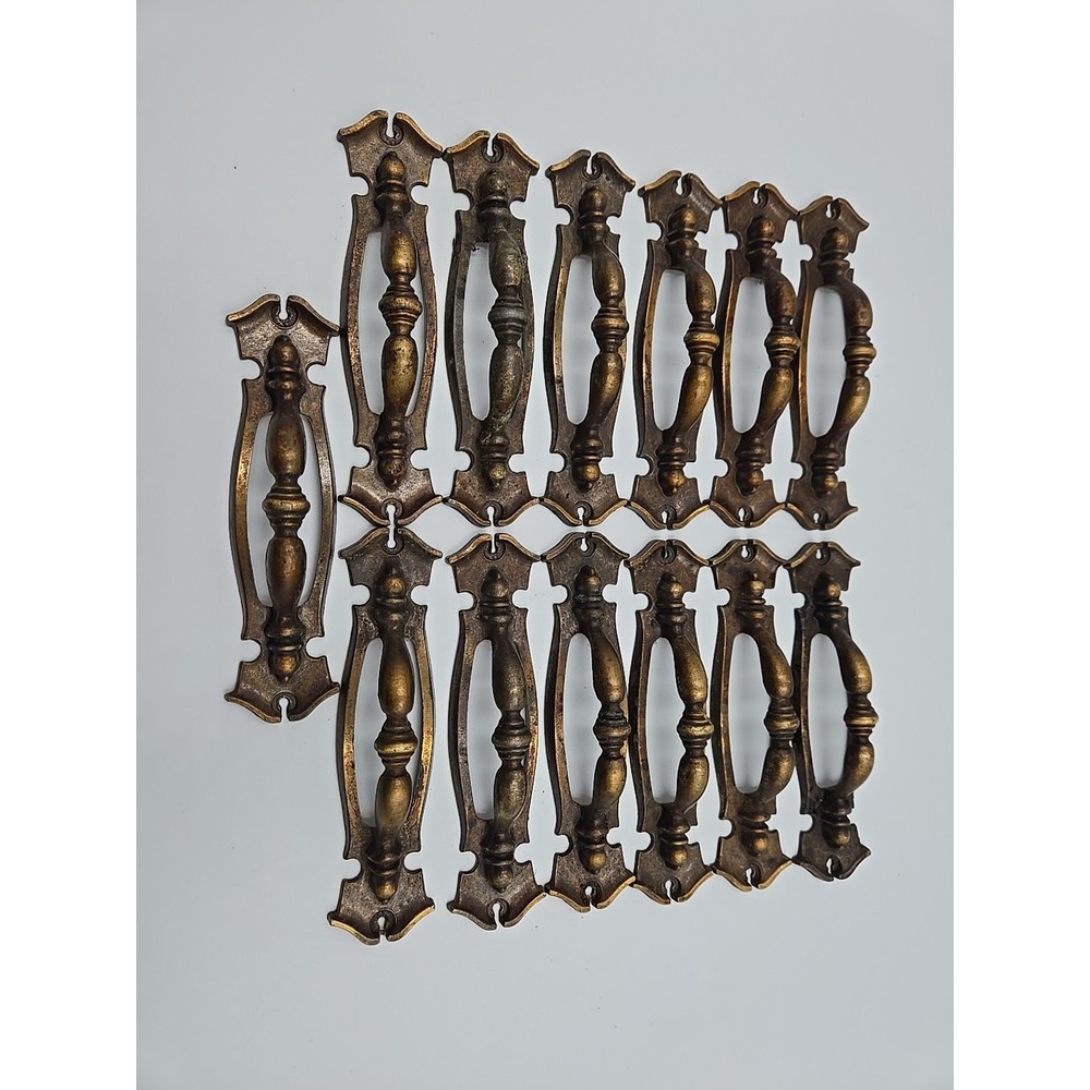 13 Vintage Federal Brass Finish Dresser Drawer Pull Solid‎ Handle 3"